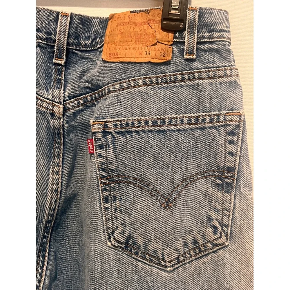 Levi's 505‎ Jeans Blue Regular Fit Straight Leg Vintage Retro 34x32 Mens